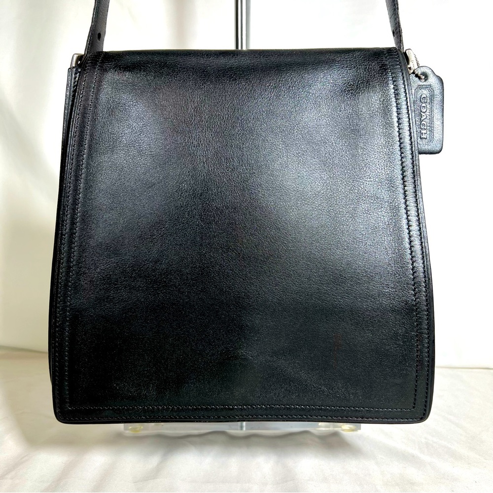 Vintage Coach Monterey 6147 Flap Black Classic Leather Shoulder Bag Purse